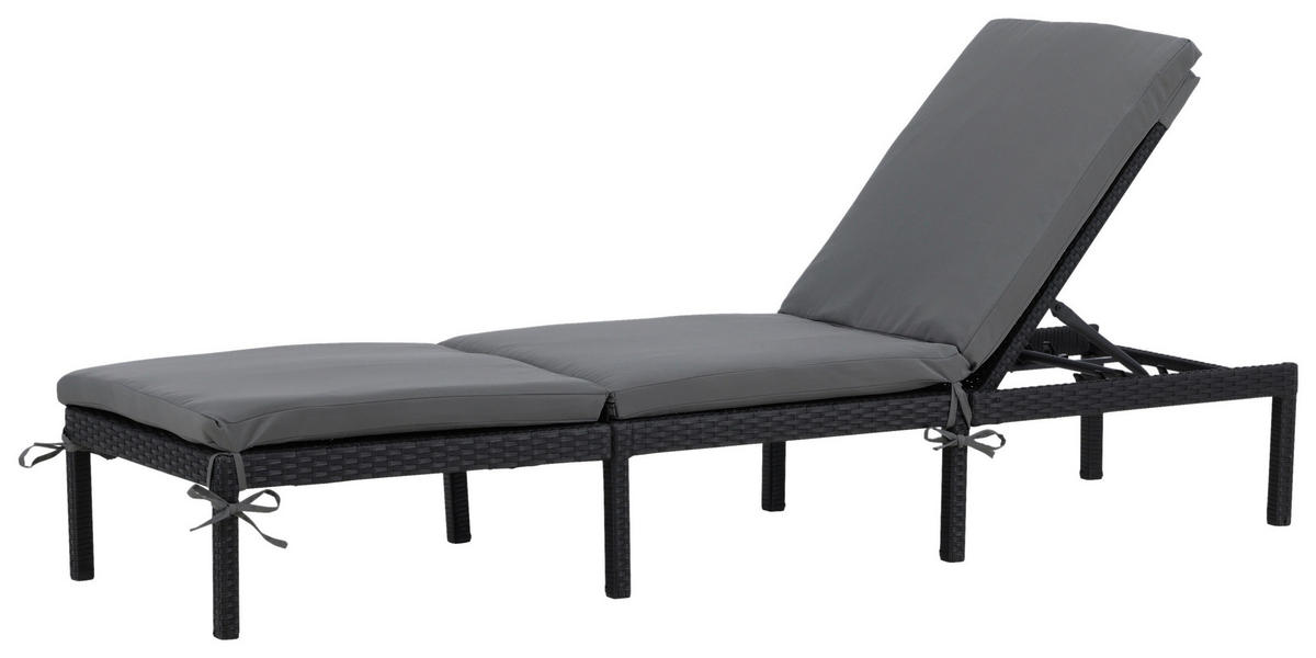 SONNENLIEGE 59/84/198 cm  - Schwarz, KONVENTIONELL, Kunststoff (59/84/198cm) - Gardenson