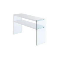 BEISTELLTISCH in Glas, Holzwerkstoff 32/110/75 cm  - Klar/Weiß, Basics, Glas/Holzwerkstoff (32/110/75cm) - Kayoom