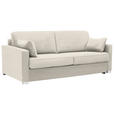 SCHLAFSOFA Webstoff Creme  - Chromfarben/Creme, KONVENTIONELL, Textil/Metall (208/86/97cm) - Novel