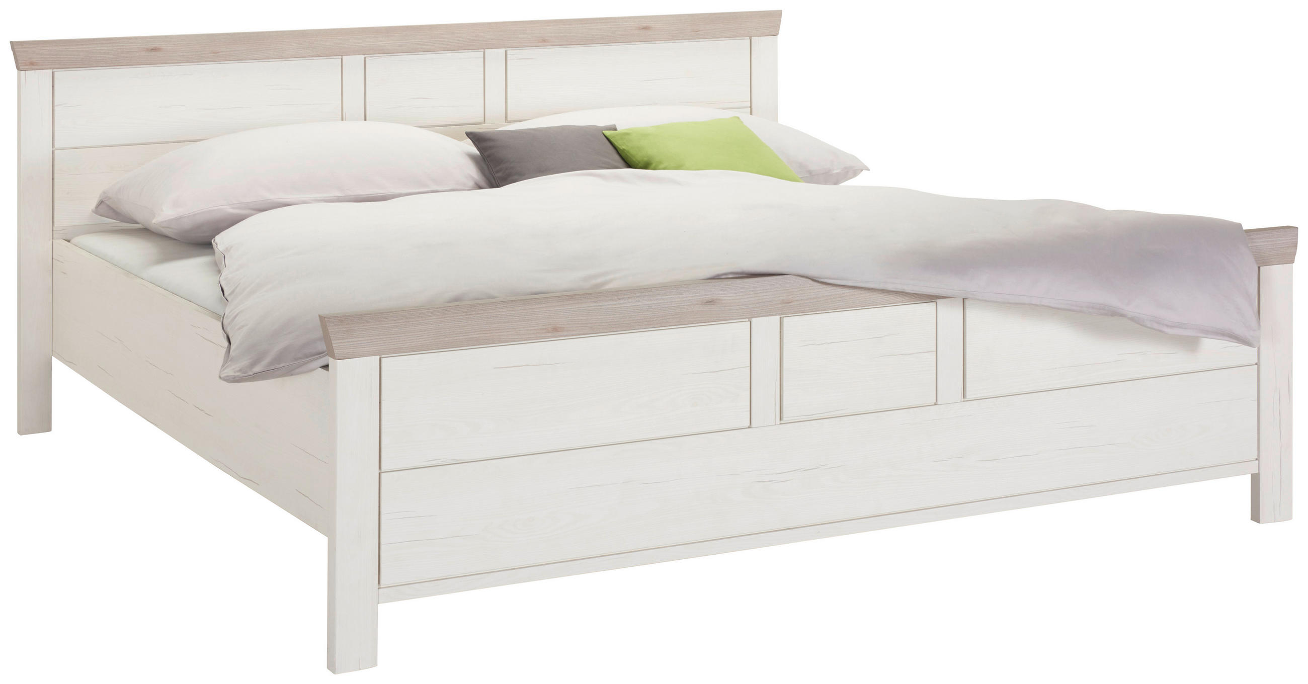 POSTEL, 180/200 cm, šedá, bílá - šedá/bílá, Lifestyle, kompozitní dřevo (180/200cm) - Hom`in