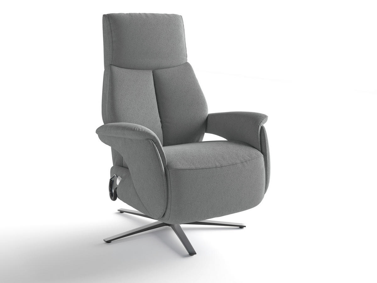 RELAXSESSEL Textil Grau  - Schwarz/Grau, Basics, Textil/Metall (75/110/85cm) - Sit & More