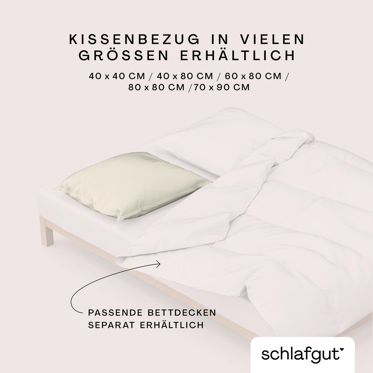 KOPFPOLSTERBEZUG WOVEN SATIN 70/90 cm  - Hellgelb, Basics, Textil (70/90cm) - Schlafgut
