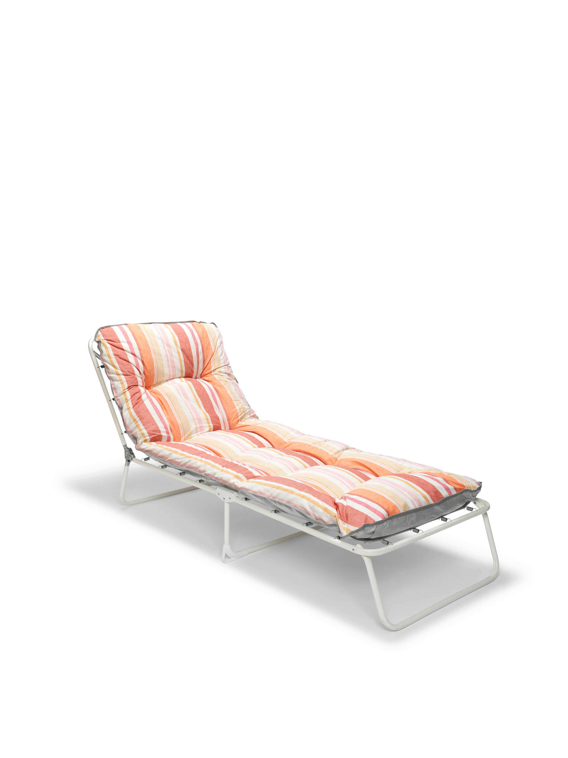 SONNENLIEGE 60/38/180 cm  - Terracotta/Weiß, Basics, Textil/Metall (60/38/180cm)