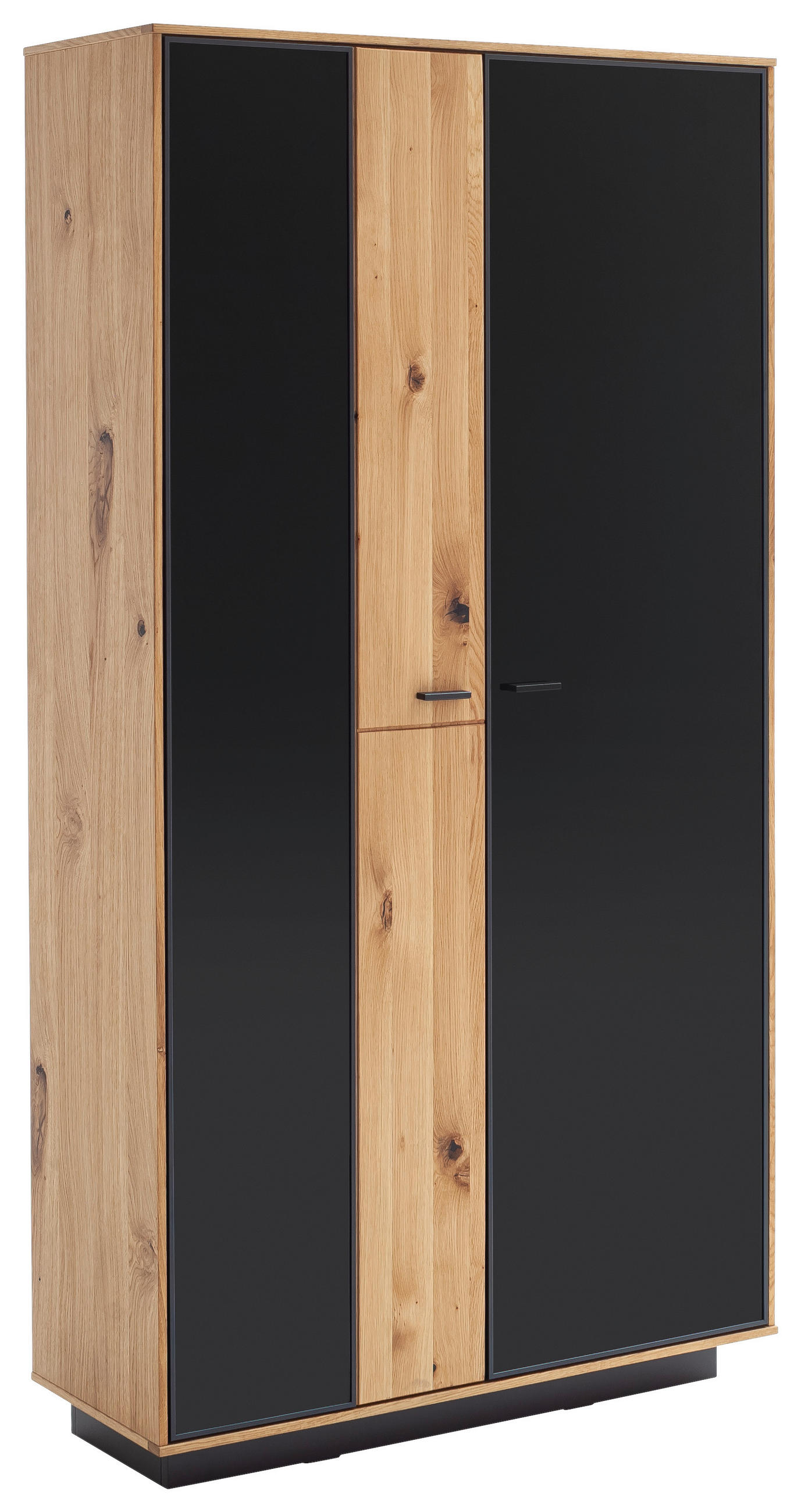 VITRÍNA, trámový dub, antracitová, barvy dubu, 100/190/37 cm - barvy dubu/antracitová, Natur, kov/dřevo (100/190/37cm) - Linea Natura