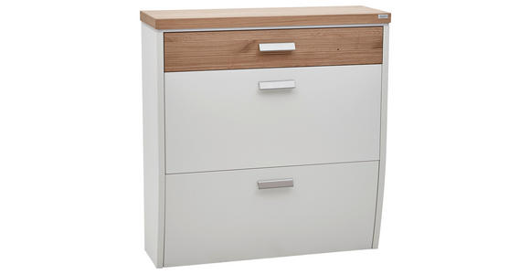 SCHUHKIPPER 92/96/31 cm - Eichefarben/Silberfarben, Design, Holz/Holzwerkstoff (92/96/31cm) - Dieter Knoll