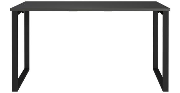 SCHREIBTISCH 140/80/75 cm Graphitfarben, Schwarz in verschiedenen Holz-Dekoren erhältlich, justierbare Füße  - Graphitfarben/Schwarz, MODERN, Holzwerkstoff/Metall (140/80/75cm) - Novel