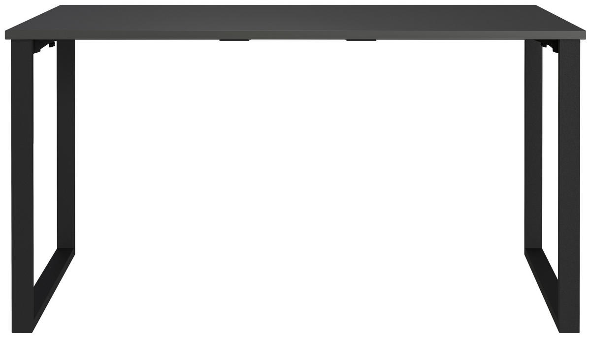 SCHREIBTISCH 140/80/75 cm Graphitfarben, Schwarz in verschiedenen Holz-Dekoren erhältlich, justierbare Füße  - Graphitfarben/Schwarz, MODERN, Holzwerkstoff/Metall (140/80/75cm) - Novel