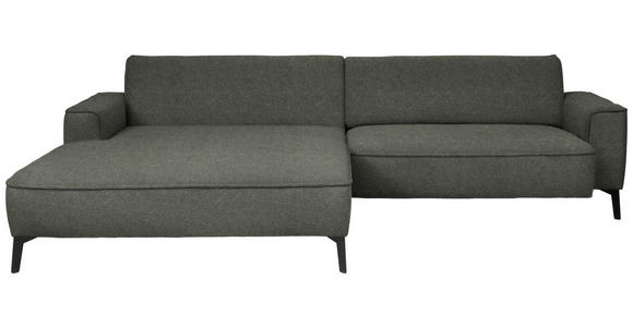 ECKSOFA  in Flachgewebe Dunkelgrün  190/285 cm  - Dunkelgrün/Schwarz, Design, Textil/Metall (190/285cm) - Johann Jakob
