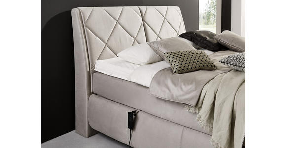 BOXSPRINGBETT 180/200 cm in Beige - Beige/Schwarz, KONVENTIONELL, Textil/Metall (180/200cm) - Dieter Knoll