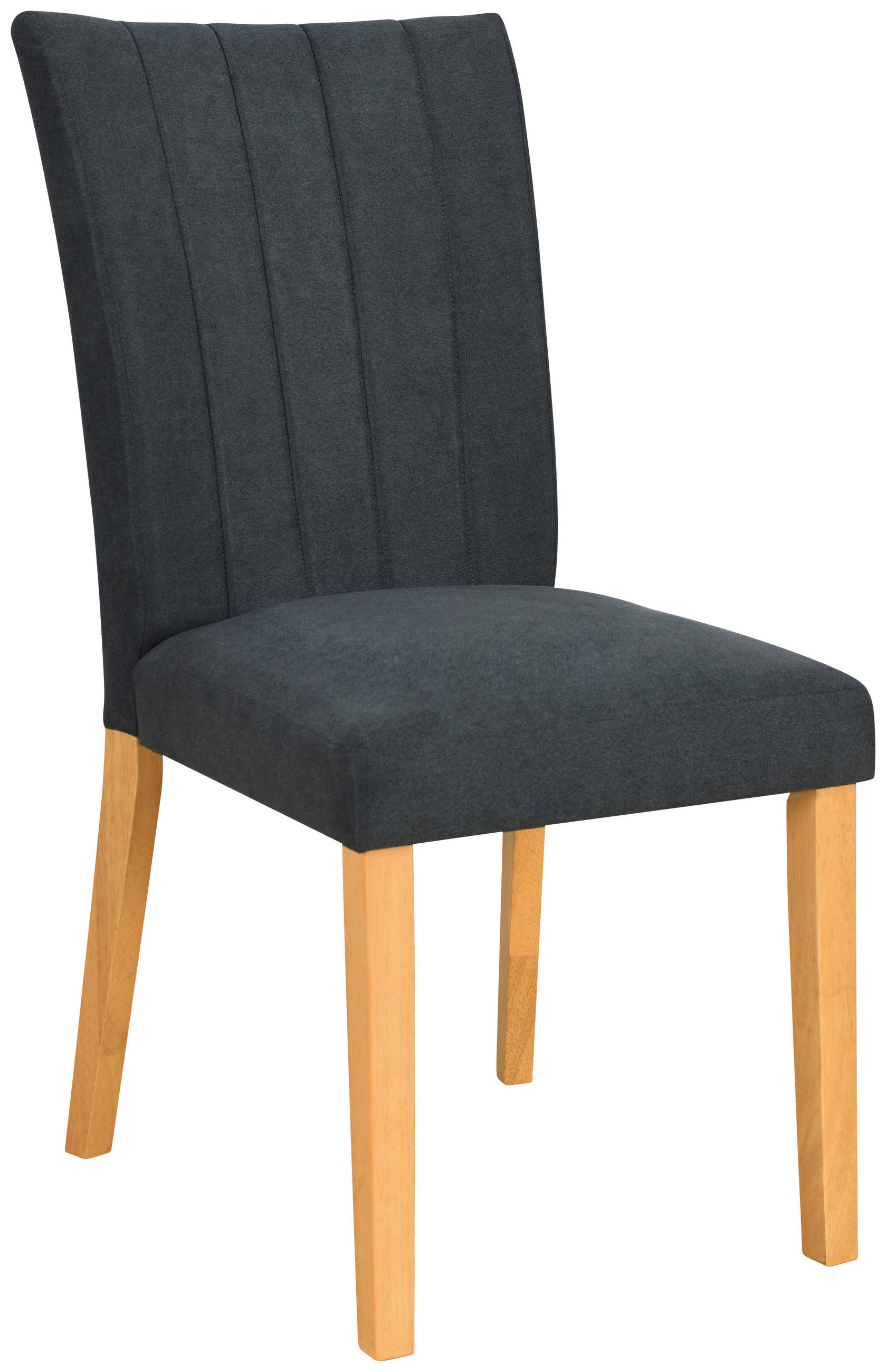 STUHL Webstoff Dunkelgrau Kautschukholz massiv  - Eichefarben/Dunkelgrau, KONVENTIONELL, Holz/Textil (44/94.5/63cm) - Livetastic