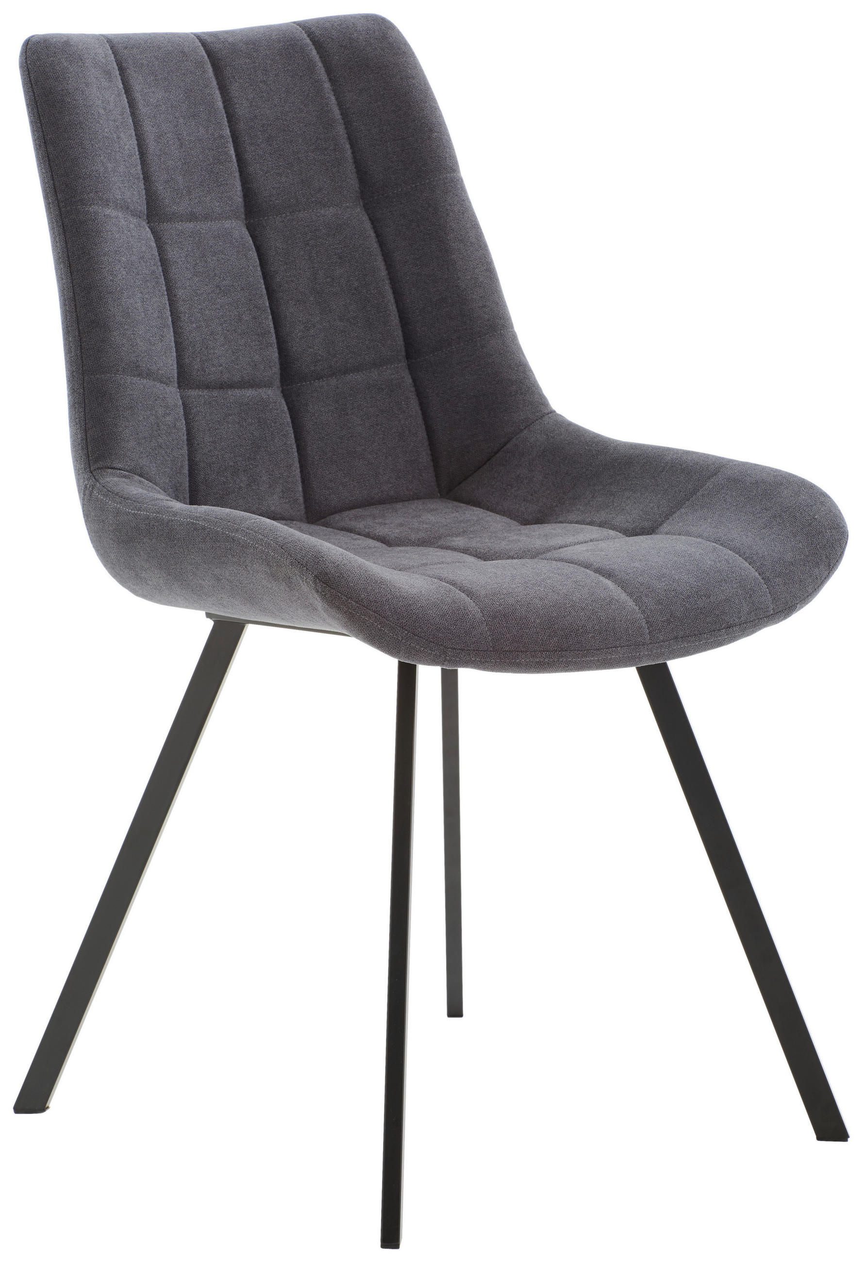 STUHL Mikrofaser Grau, Schwarz  - Schwarz/Grau, LIFESTYLE, Textil/Metall (54/86/62cm) - Livetastic