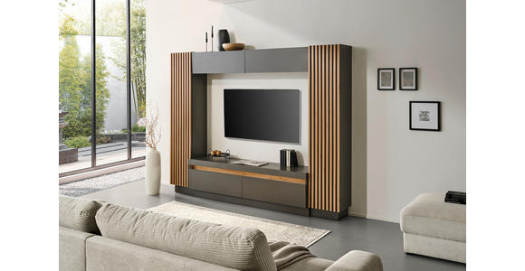 WOHNWAND  in Anthrazit, Eiche Artisan  272,6/209,5/41,3 cm  - Anthrazit/Schwarz, KONVENTIONELL, Holzwerkstoff/Kunststoff (272,6/209,5/41,3cm) - Carryhome