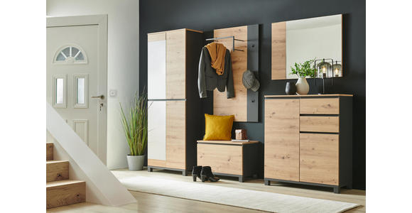 GARDEROBENPANEEL 71/123,5/25,5 cm - Eichefarben/Anthrazit, Design, Holzwerkstoff (71/123,5/25,5cm) - Voleo