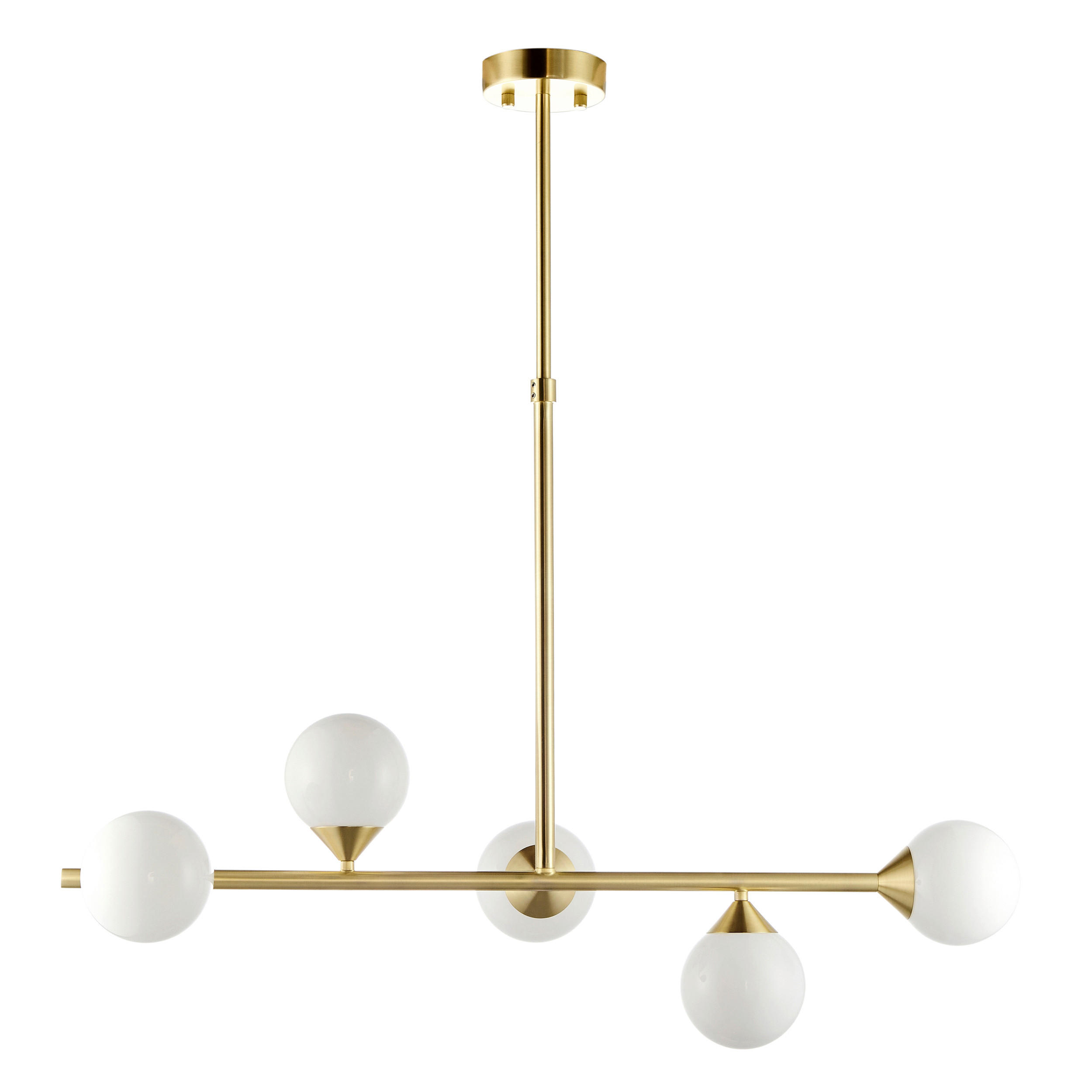 HÄNGELEUCHTE 90/30/117 cm  - Weiß Hochglanz/Goldfarben, Basics, Glas (90/30/117cm) - ENDON