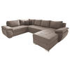WOHNLANDSCHAFT Taupe Mikrofaser  - Taupe/Chromfarben, KONVENTIONELL, Textil/Metall (219/305/157cm) - Livetastic