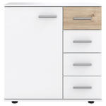 KOMMODE  in 81/83/41 cm  - Eichefarben/Alufarben, KONVENTIONELL, Holzwerkstoff/Kunststoff (81/83/41cm) - Carryhome