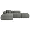 ECKSOFA Graphitfarben Webstoff Zierkissen  - Schwarz/Graphitfarben, LIFESTYLE, Kunststoff/Textil (178/289cm) - Milino