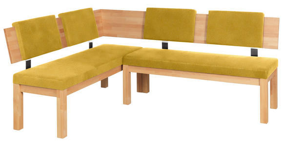 ECKBANK 160/200 cm  in Buchefarben, Currygelb  - Currygelb/Buchefarben, Natur, Holz/Textil (160/200cm) - Cantus