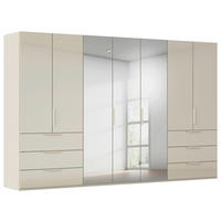 DREHTÜRENSCHRANK 350/223/61 cm,  in Champagner, 7-türig  - Champagner, Basics, Glas/Holzwerkstoff (350/223/61cm) - Novel