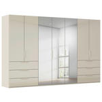 DREHTÜRENSCHRANK 350/223/61 cm,  in Champagner, 7-türig  - Champagner, Basics, Glas/Holzwerkstoff (350/223/61cm) - Novel