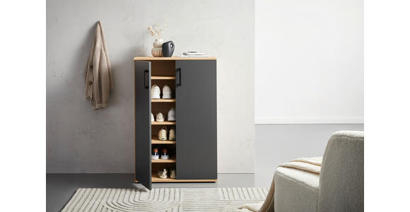 SCHUHSCHRANK 70/106/29,5 cm  - Anthrazit/Schwarz, KONVENTIONELL, Holzwerkstoff/Kunststoff (70/106/29,5cm) - Xora