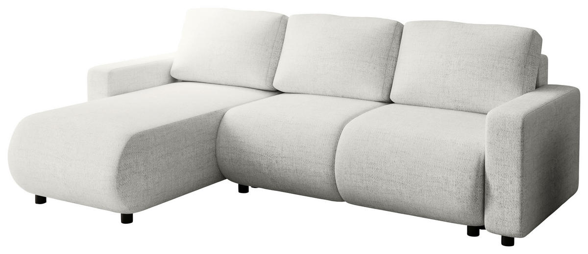ECKSOFA Creme Webstoff  - Creme/Schwarz, MODERN, Kunststoff/Textil (150/240cm) - Xora