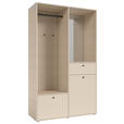 GARDEROBE 4-teilig  in 120/200/50 cm  - Kaschmir/Eichefarben, Design, Glas/Holzwerkstoff (120/200/50cm) - Xora