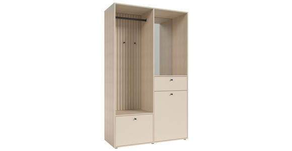 GARDEROBE 4-teilig  in 120/200/50 cm  - Kaschmir/Eichefarben, Design, Glas/Holzwerkstoff (120/200/50cm) - Xora