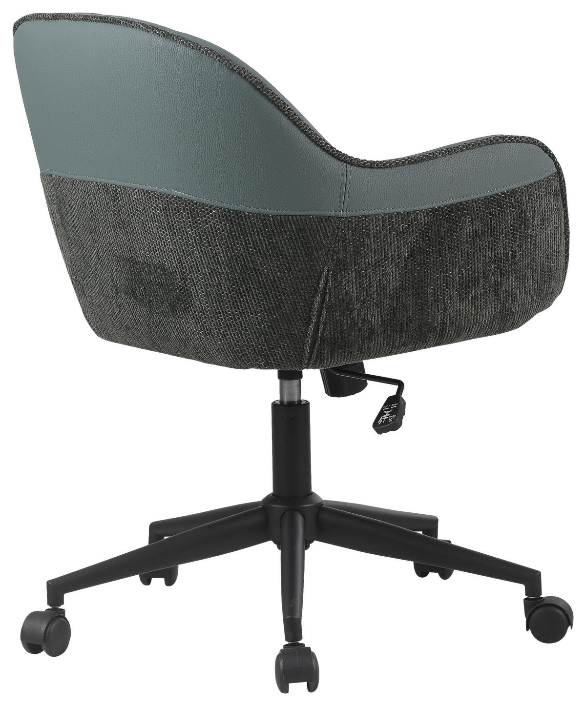 DREHSTUHL  in Lederlook, Webstoff Grün, Anthrazit  - Anthrazit/Schwarz, MODERN, Kunststoff/Textil (61/79-86,5/59cm) - Stylife