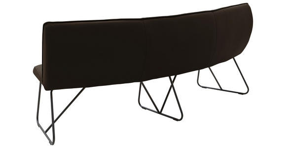 SITZBANK 212/88/81 cm Echtleder Anthrazit Metall - Anthrazit, Design, Leder/Metall (212/88/81cm) - Valnatura
