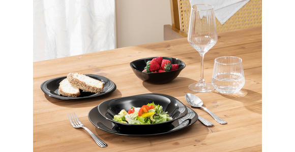 TAFELSERVICE 16-teilig  - Schwarz, Basics, Glas - Boxxx