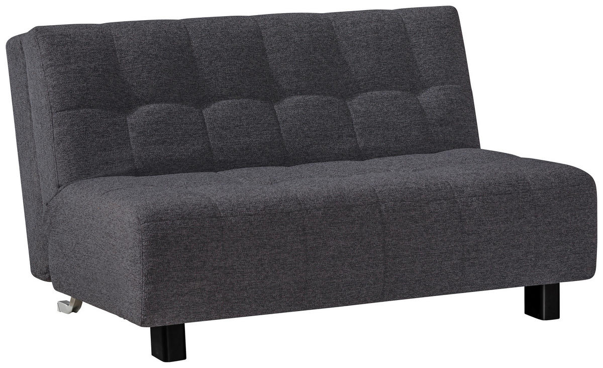 SCHLAFSOFA in Textil Grau  - Schwarz/Grau, Design, Textil/Metall (145/92/102cm) - Novel