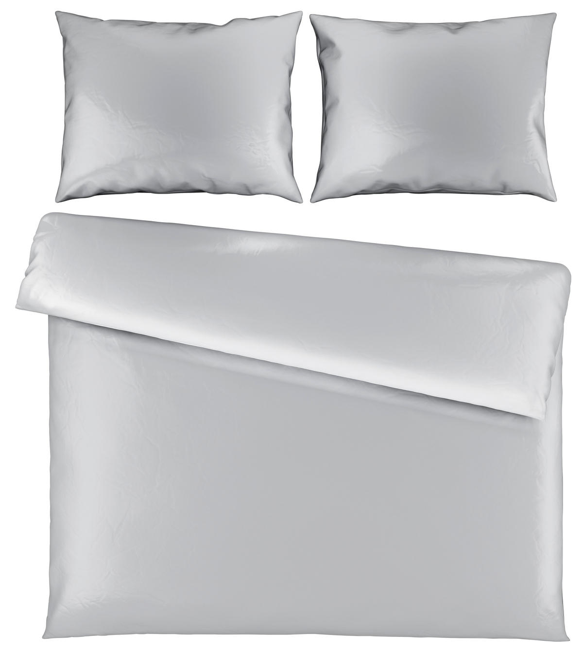 POSTEĽNÁ BIELIZEŇ, satén, strieborná, 200/200 cm - strieborná, Basics, textil (200/200cm) - Novel
