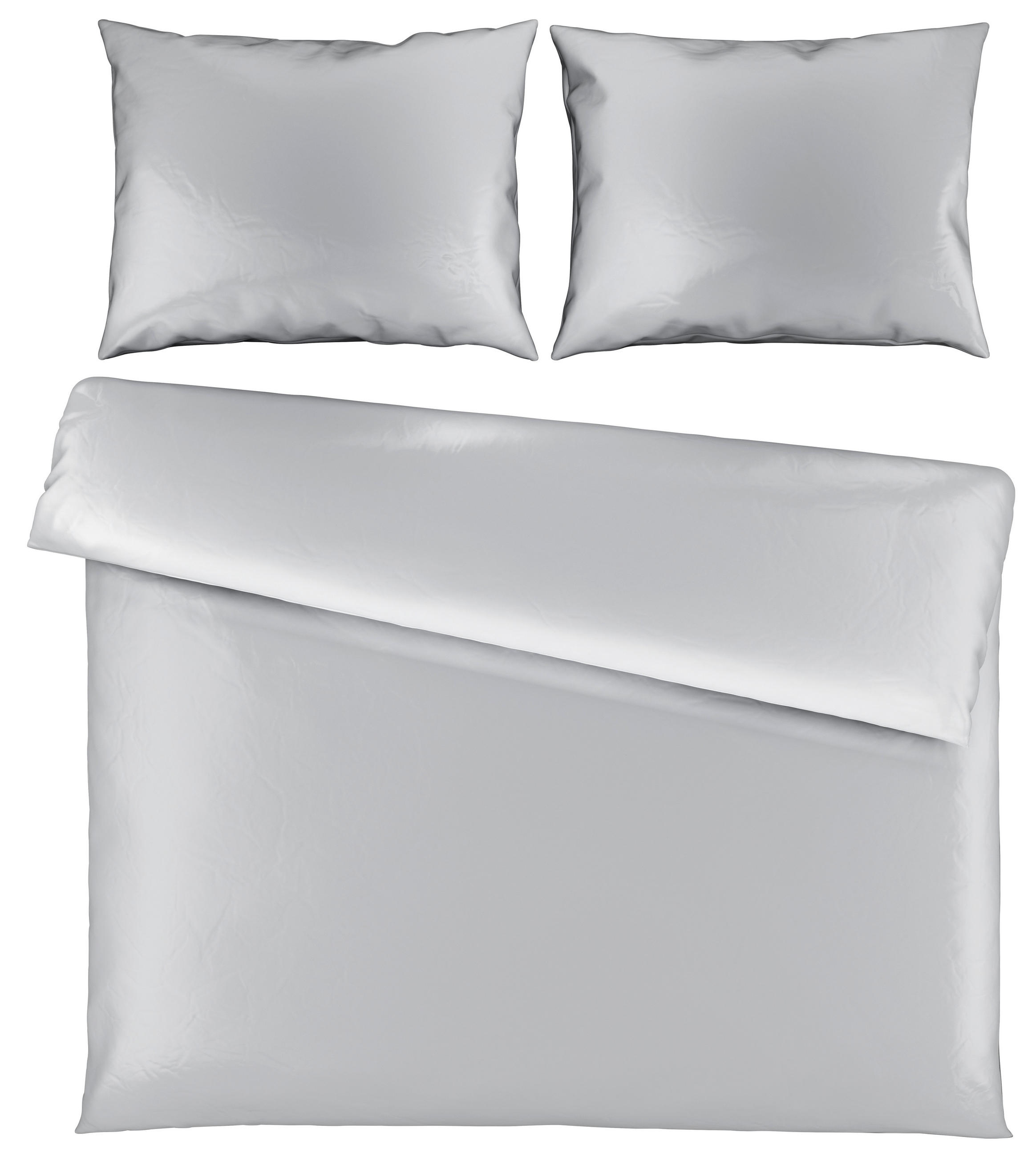 Novel POSTEĽNÁ BIELIZEŇ, satén, strieborná, 200/200 cm