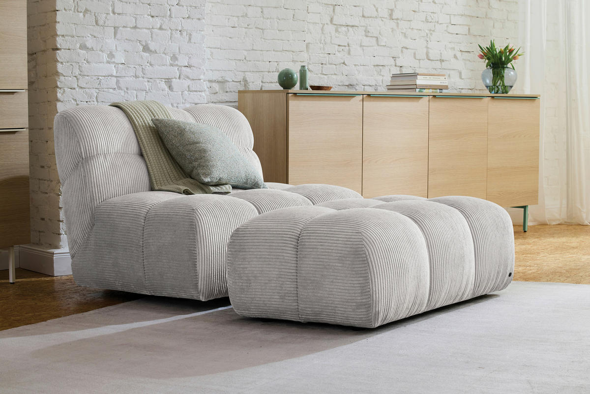 SESSEL in Cord Grau  - Schwarz/Grau, KONVENTIONELL, Textil/Metall (105/78/90cm) - Tom Tailor
