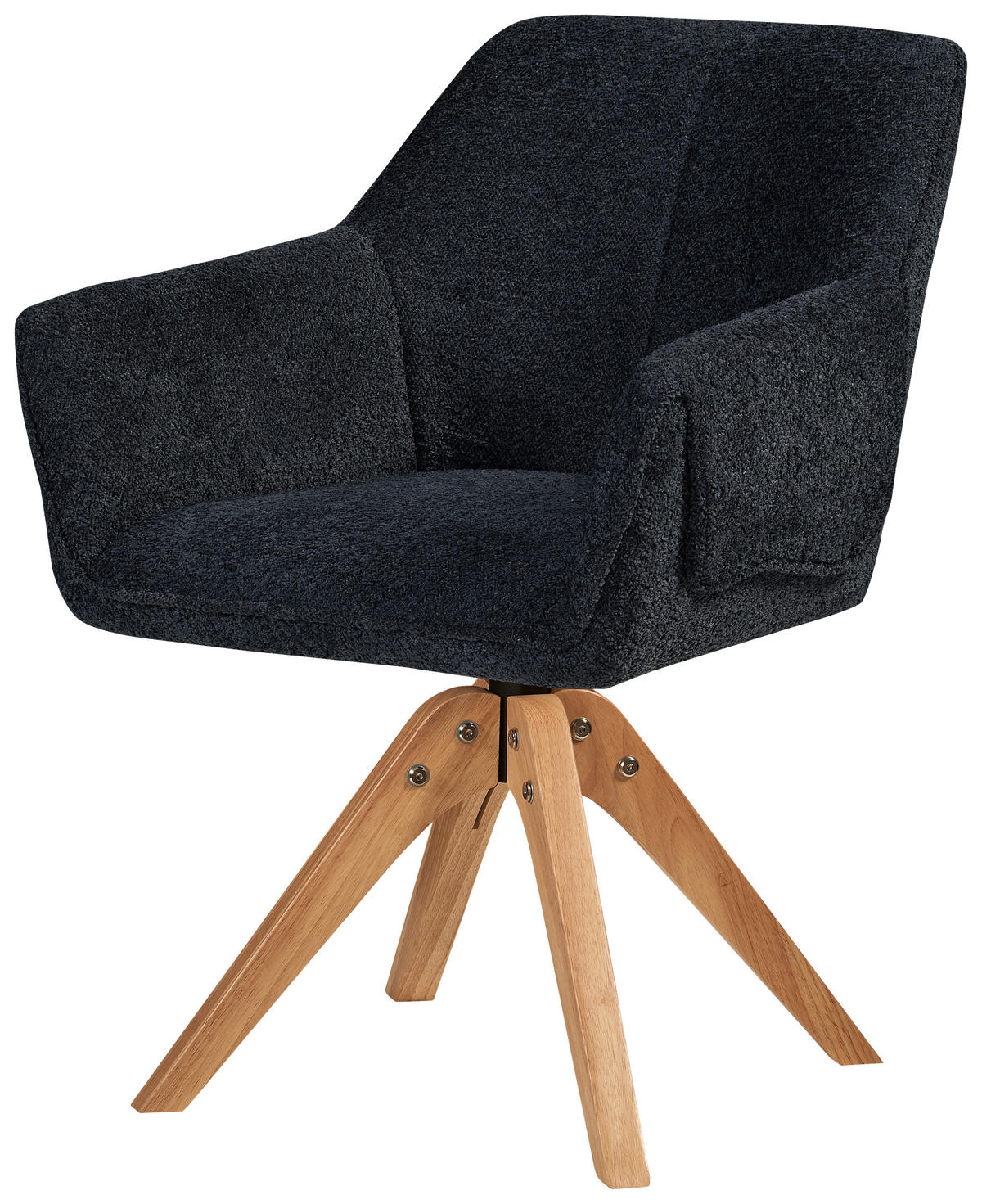 ARMLEHNSTUHL  in Bouclé  - Anthrazit, MODERN, Holz/Textil (60/86,5/63,5cm) - Kayoom