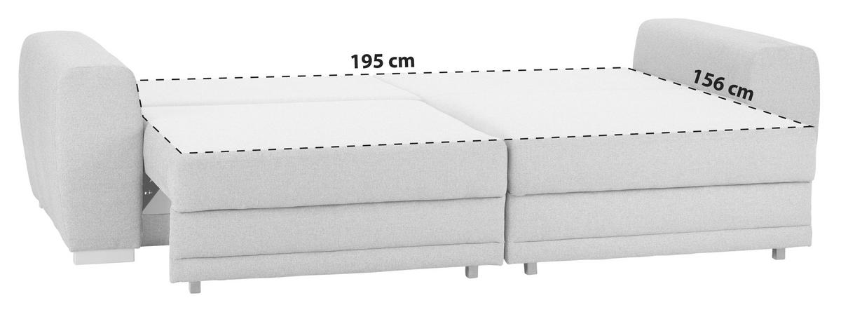 3-SITZER-SOFA in Webstoff Grau  - Chromfarben/Grau, Design, Kunststoff/Textil (252/87/107cm) - Livetastic