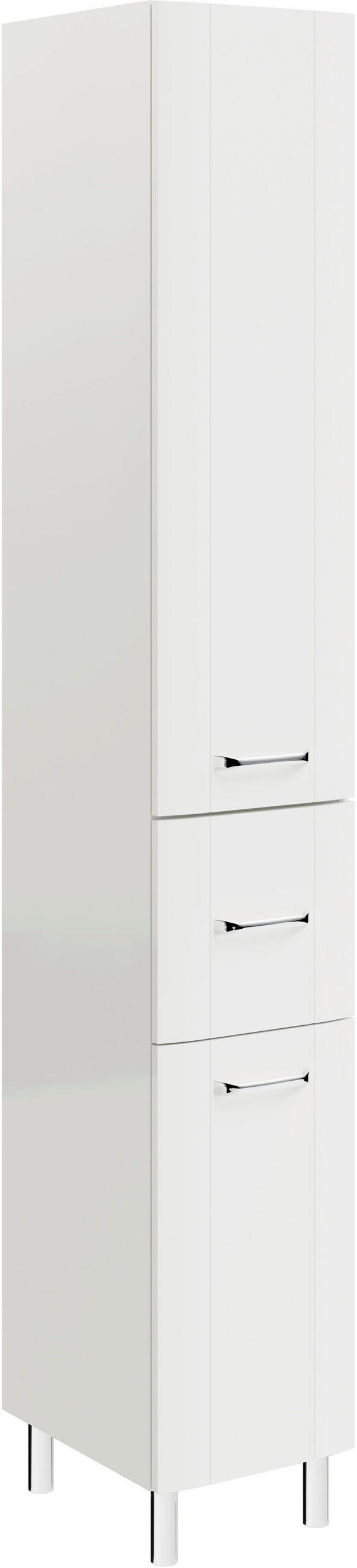HOCHSCHRANK 30/182/38 cm  - Chromfarben/Weiß Hochglanz, MODERN, Glas/Holzwerkstoff (30/182/38cm) - Sadena