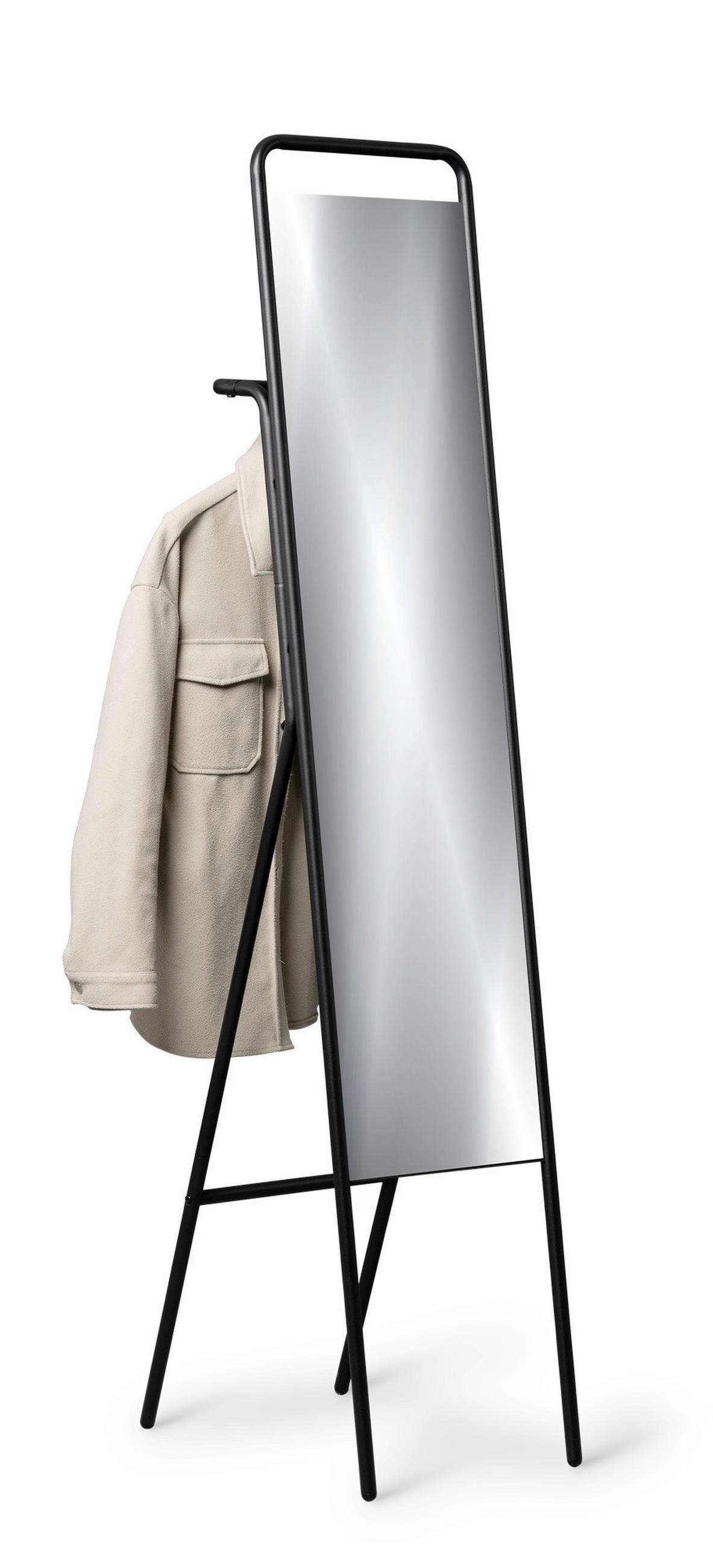 STANDSPIEGEL 34/163/46 cm  - Schwarz, Basics, Glas/Metall (34/163/46cm)