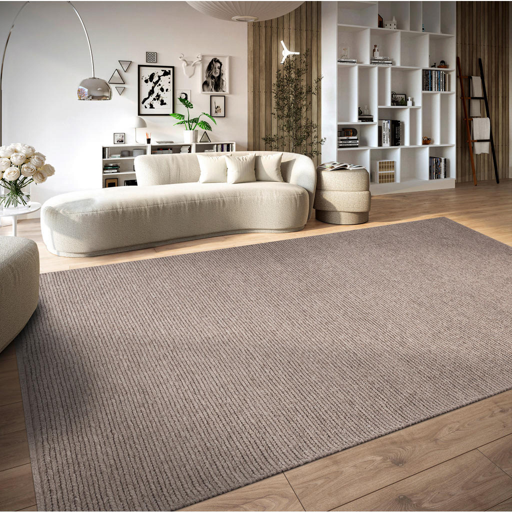 Thumbnail - Villeroy & Boch Handwebteppich Kollektion 1748, Cappuccino, Textil, Uni, rechteckig, 190x280 cm, Care & Fair, für Fußbod...