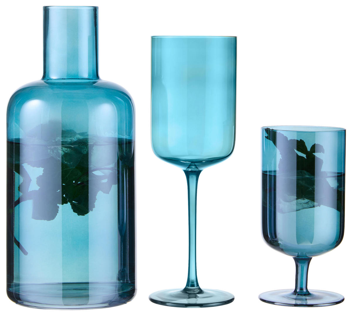 WASSERGLAS 340 ml  - Blau, Trend, Glas (7,2/14,5cm) - Novel