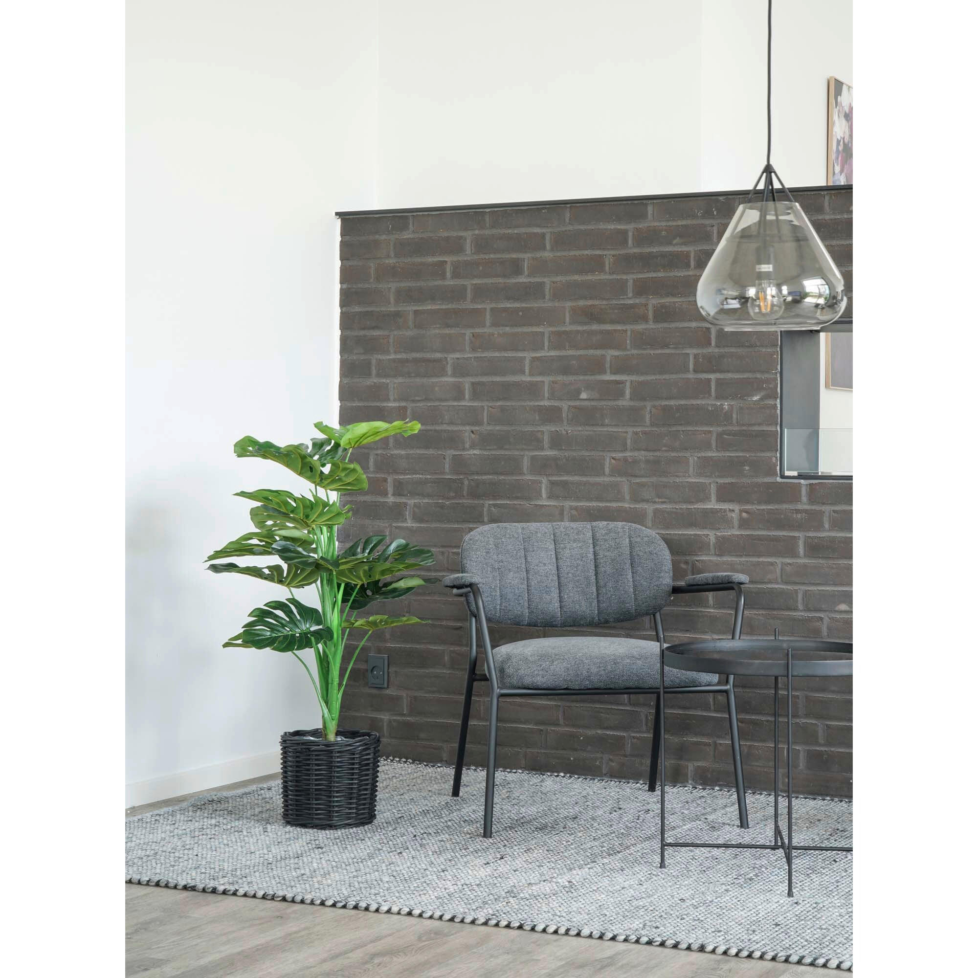 KUNSTPFLANZE Fensterblatt  - Schwarz/Grün, Design (18/90/17cm)