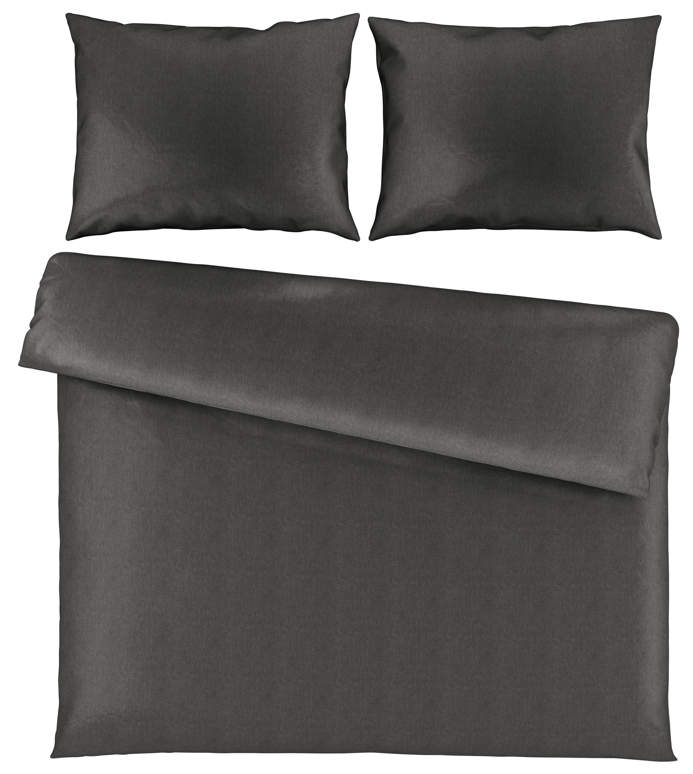 POSTELJINA STONE WASH 200/200 cm saten tamnosiva  - tamnosiva, Konvencionalno, tekstil (200/200cm) - Novel