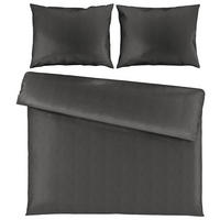 POSTELJINA STONE WASH 200/200 cm saten tamnosiva  - tamnosiva, Konvencionalno, tekstil (200/200cm) - Novel
