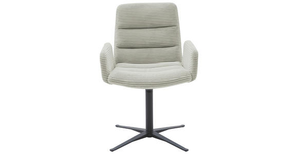 ARMLEHNSTUHL in Cord - Greige/Schwarz, Design, Textil/Metall (61/88/66cm) - Dieter Knoll