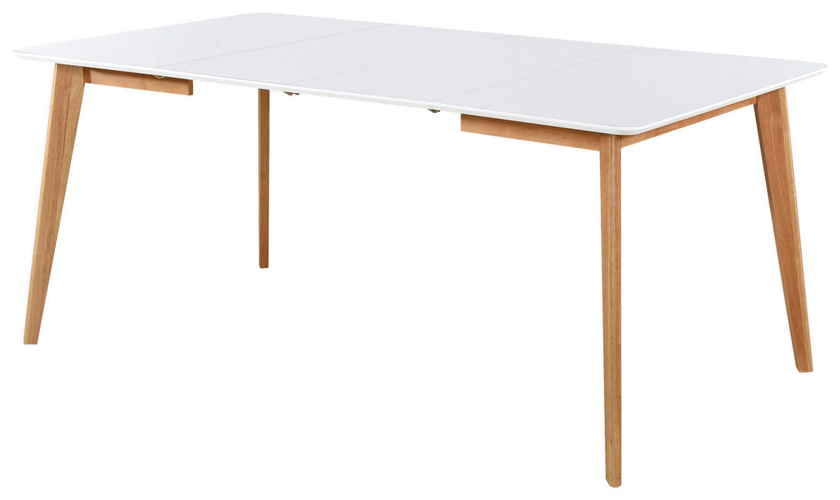 ESSTISCH in Holz  - Weiss/Eichefarben, Design, Holz (100-180/76/100cm) - Livetastic