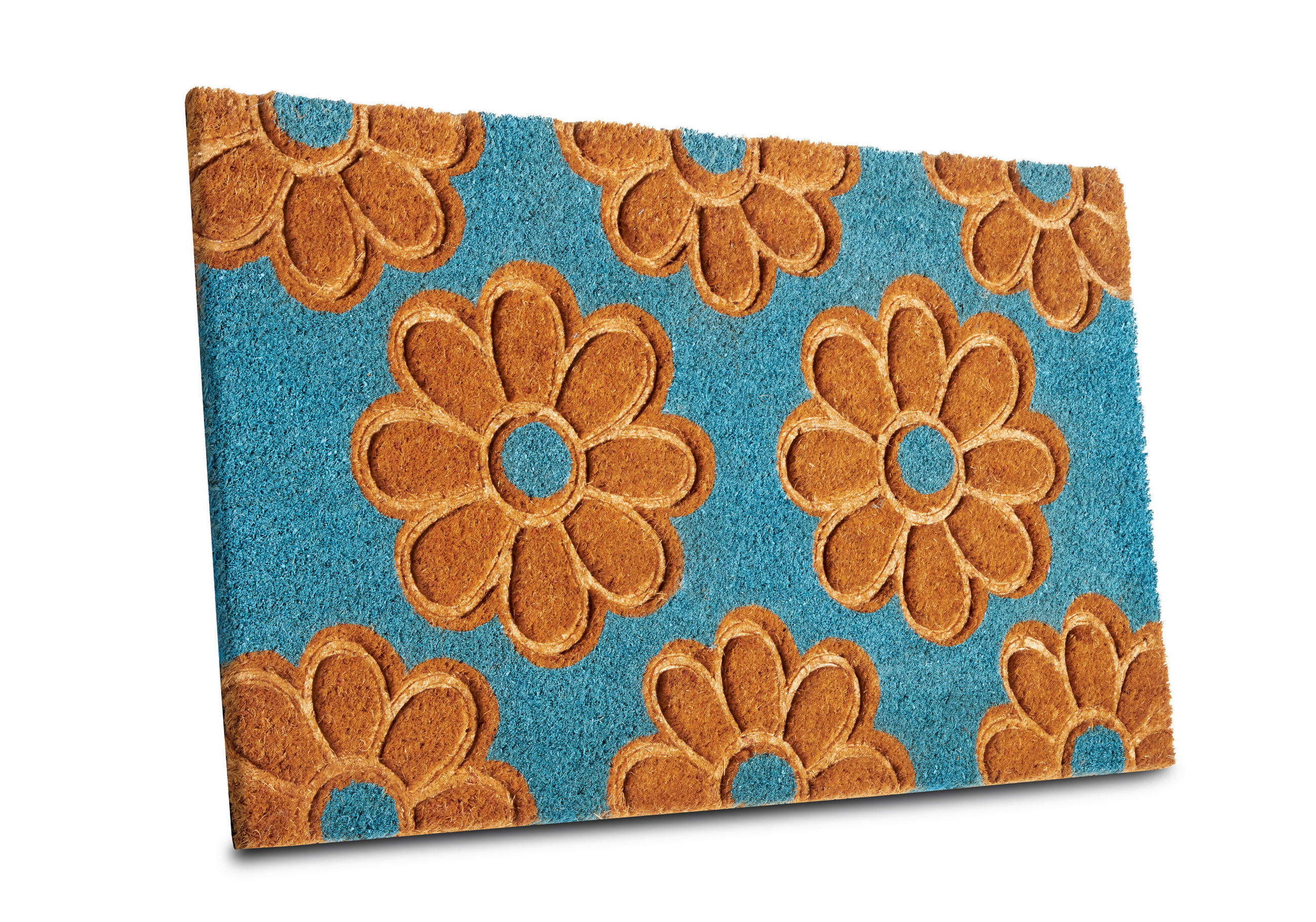 KOKOSMATTE  45/75 cm  Hellblau, Hellbraun  - Hellbraun/Hellblau, Basics, Naturmaterialien/Kunststoff (45/75cm)