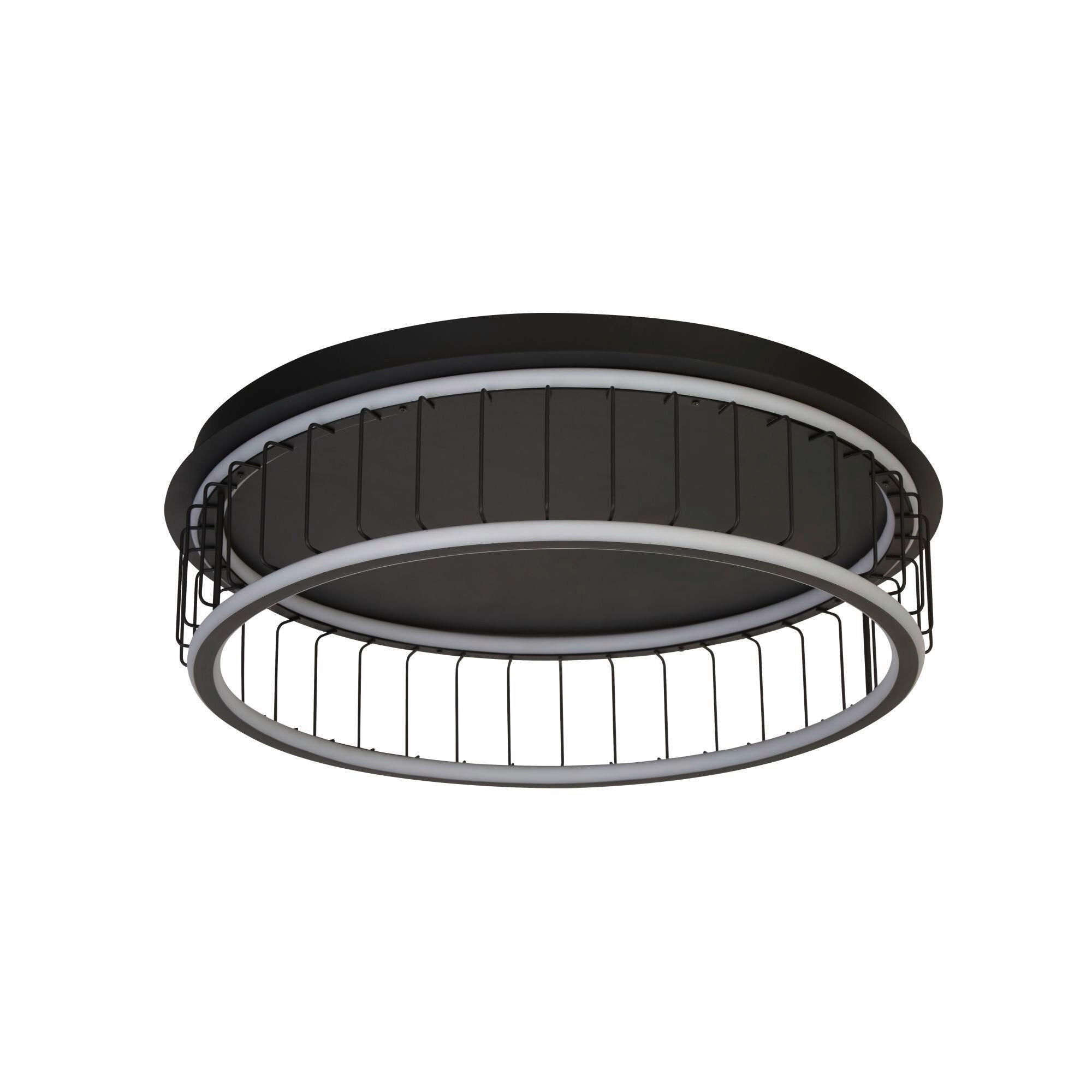 LED-DECKENLEUCHTE Circolo Cage 60/17,5 cm   - Schwarz/Weiß, Basics, Kunststoff/Metall (60/17,5cm)