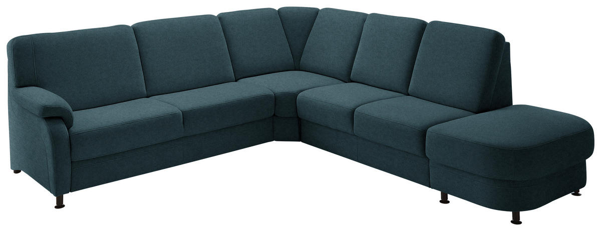 ECKSOFA Flachgewebe Opal  - Opal/Schwarz, Konventionell, Textil/Metall (269/287cm) - Beldomo System