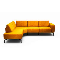 ECKSOFA Cosy Gelb Samt  - Gelb/Schwarz, Design, Textil/Metall (193/256cm) - SENSOO